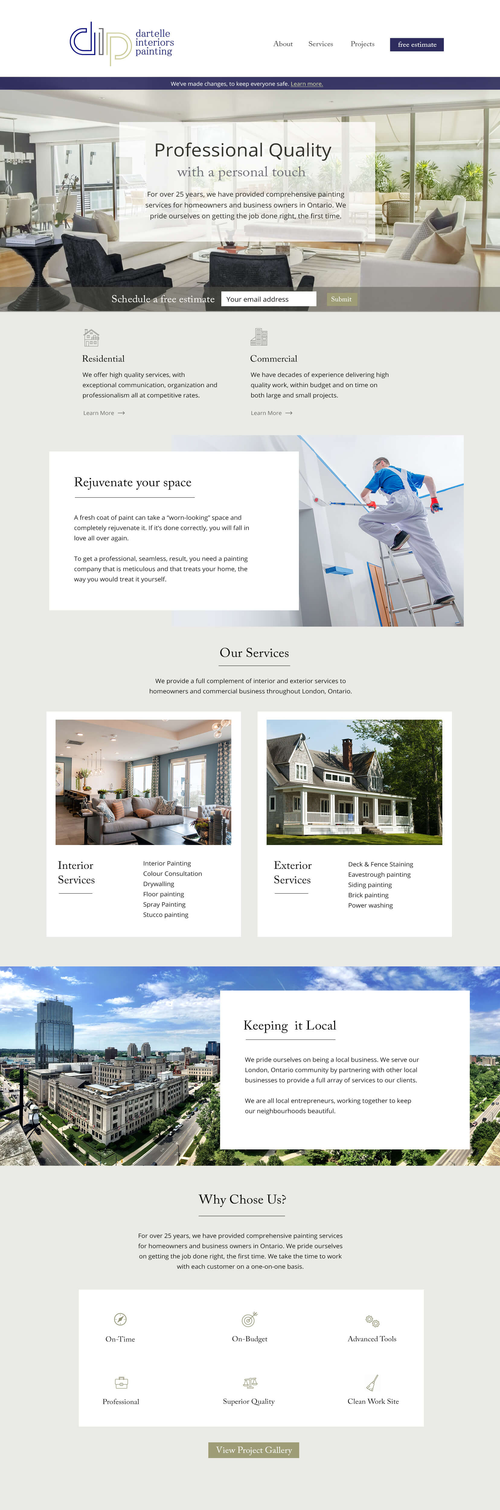 Web design, Barrie Ontario for Small company in London, Ontario